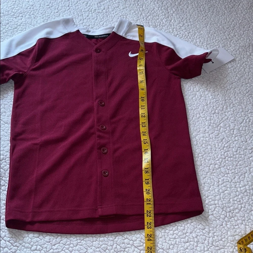 Nike Kids Burgundy and White Button Down Shirt